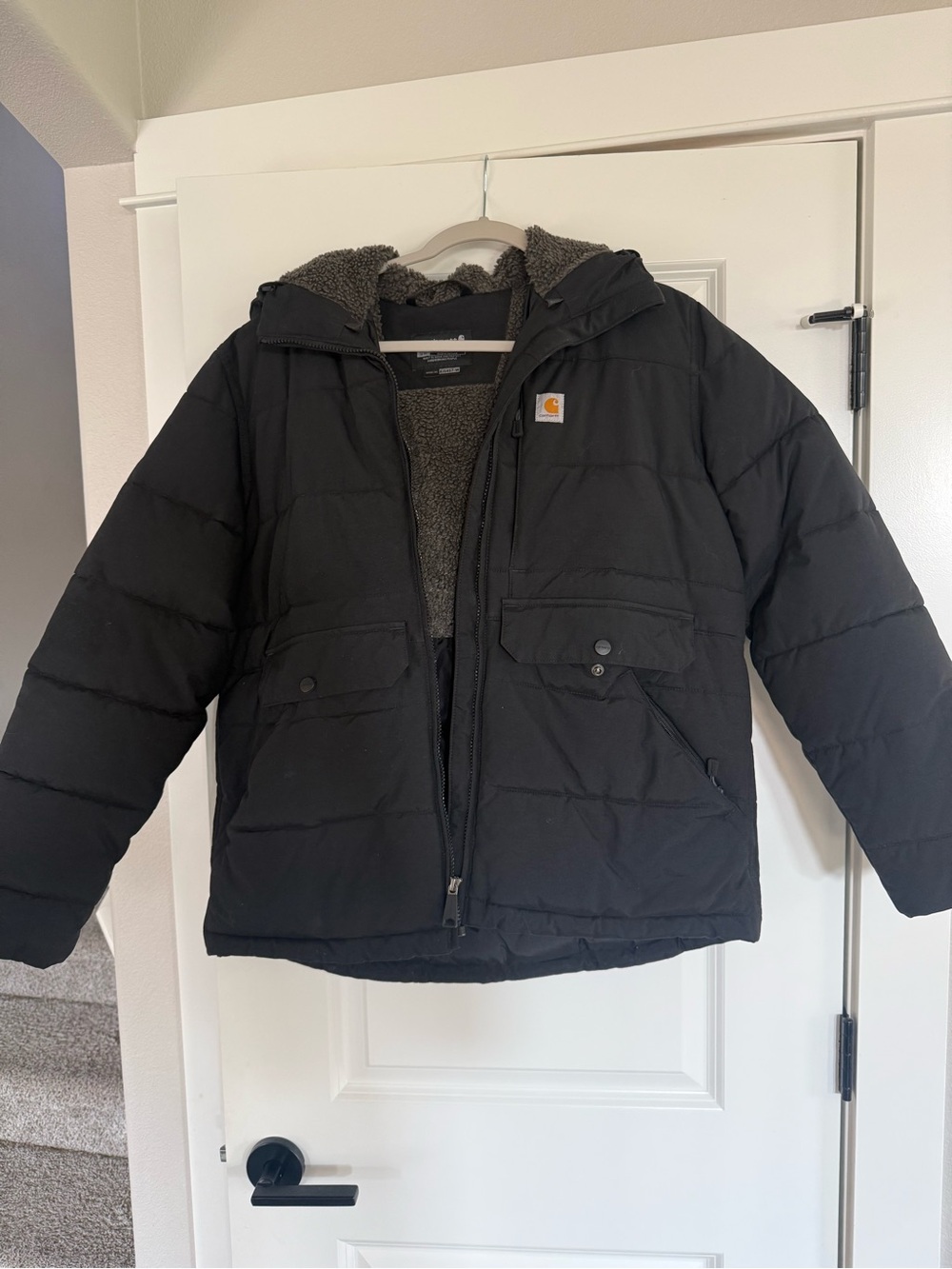 Carhartt Women’s Black Quilted Hooded Puffer Jacket